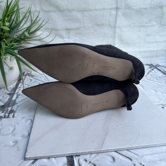 Lafayette 148 Fiore Ankle Bootie In Black suede Leather size 39.5 US 9.5 women - Picture 5 of 7